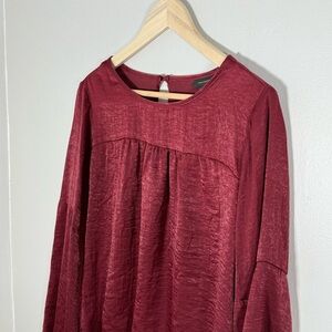 Halogen NWT Burgundy Bell Sleeve Top Size 1 (Large) Nordstrom Work Party Evening